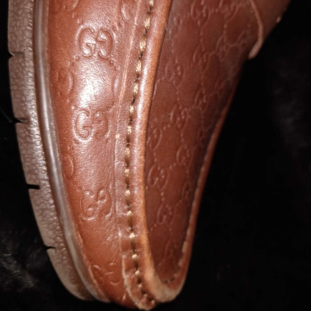 Vintage Gucci Men Brown Leather Loafers NWOT - Picture 11 of 11
